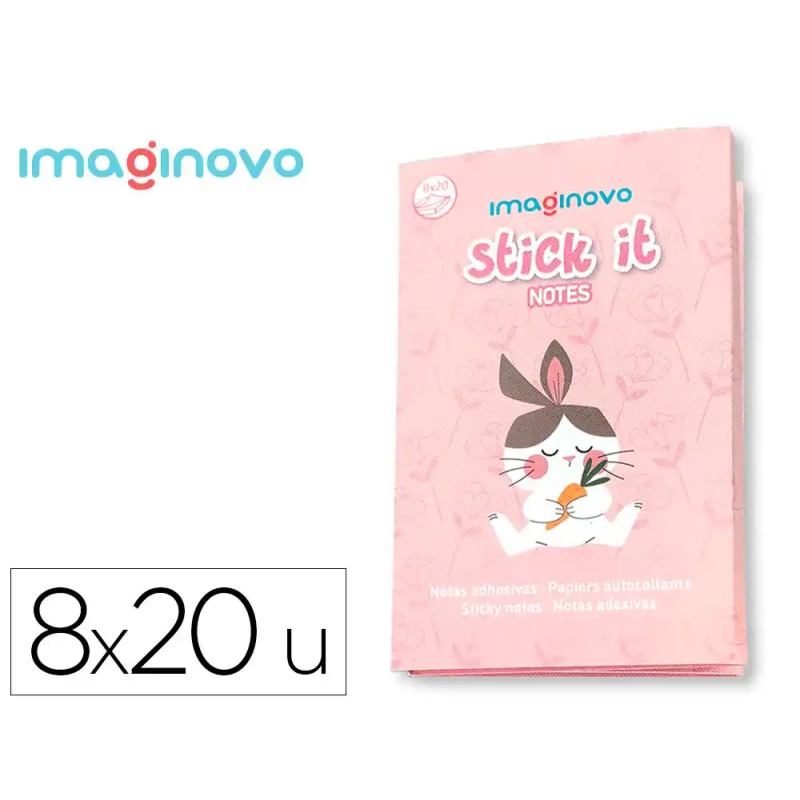 Notas adhesivas imaginovo stick it! notebook 20 notas adhesivas conejito tamaños surtidos