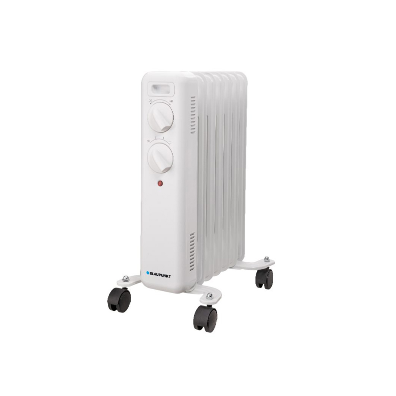 Radiador de aceite blaupunkt 1500w 7 elementos calorificos proteccion sobrecalentamiento con ruedas color blanco