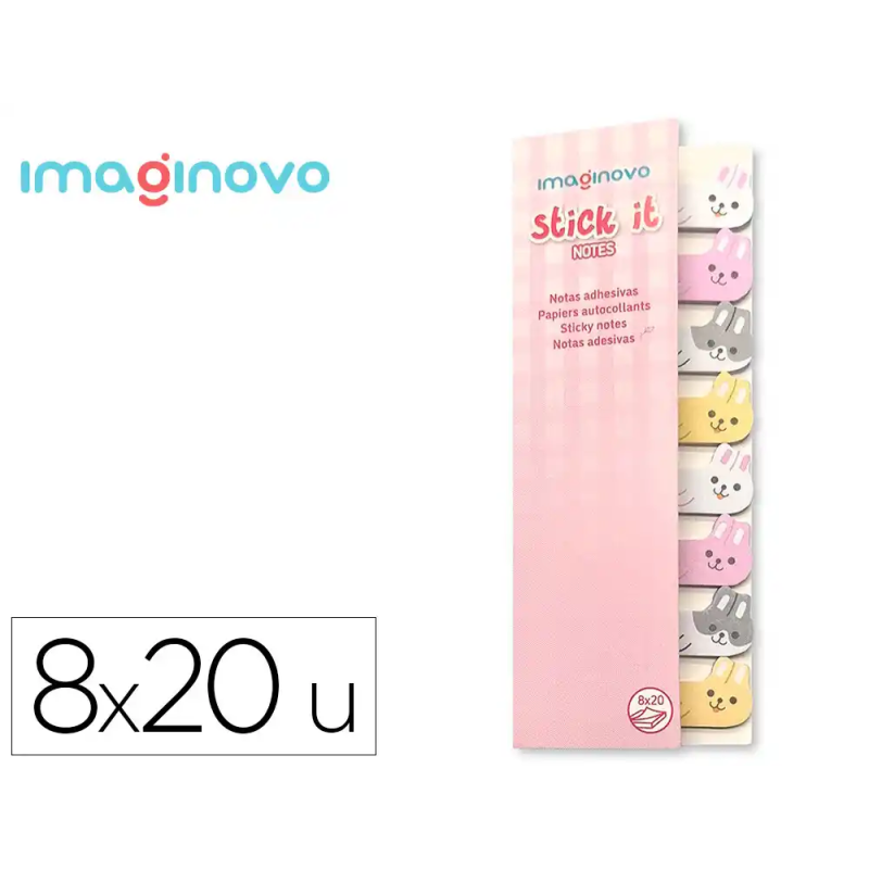 Bloc notas adhesivas imaginovo marcapaginas conejo 120 hojas 8x15x48 mm