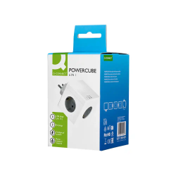 Regleta q-connect de cubo enchufe multiple power cube 6 en 1 directo pared 3 tomas de corriente+2 usb+1 usb c