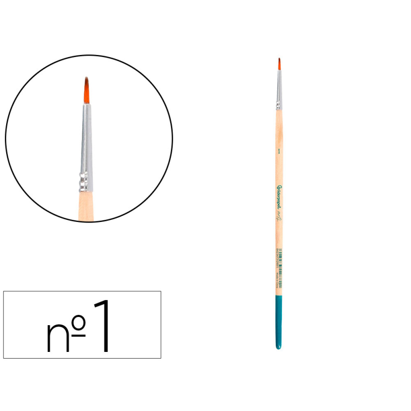 Pincel para pintura acrilica y acuarela liderpapel n 1 punta redonda de pelo sintetico certificado fsc
