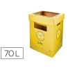 Contenedor papelera reciclaje liderpapel carton reciclado para envases 450x350x650 mm 70 litros amarillo