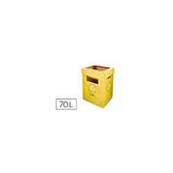 Contenedor papelera reciclaje liderpapel carton reciclado para envases 450x350x650 mm 70 litros amarillo