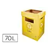 Contenedor papelera reciclaje liderpapel carton reciclado para envases 450x350x650 mm 70 litros amarillo