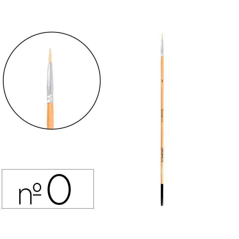 Pincel para pintura al oleo y acrilica liderpapel n 0 punta redonda de pelo de cerda certificado fsc