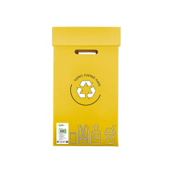 Contenedor papelera reciclaje liderpapel carton reciclado para envases 450x350x650 mm 70 litros amarillo