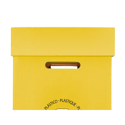 Contenedor papelera reciclaje liderpapel carton reciclado para envases 450x350x650 mm 70 litros amarillo