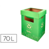 Contenedor papelera reciclaje liderpapel carton reciclado para vidrio 450x350x650 mm 70 litros verde