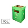 Contenedor papelera reciclaje liderpapel carton reciclado para vidrio 450x350x650 mm 70 litros verde