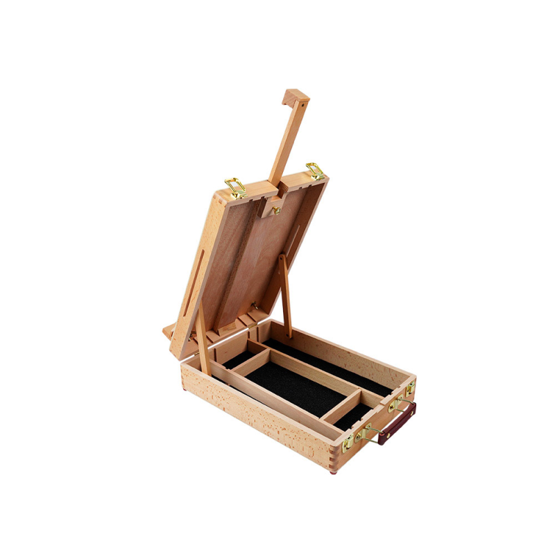 Caballete pintor de sobremesa liderpapel madera de haya barnizado con maletin 39x26x13cm certificado fsc