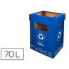Contenedor papelera reciclaje liderpapel carton reciclado para papel y carton 450x350x650 mm 70 litros azul