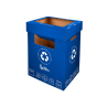 Contenedor papelera reciclaje liderpapel carton reciclado para papel y carton 450x350x650 mm 70 litros azul