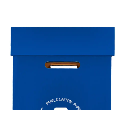 Contenedor papelera reciclaje liderpapel carton reciclado para papel y carton 450x350x650 mm 70 litros azul