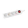 Regleta q-connect 4 tomas de corriente con interruptor longitud cable 1,5 mt color blanco