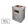 Contenedor papelera reciclaje liderpapel carton reciclado para restos no reciclables 70 litros 450x350x650 mm gris