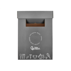 Contenedor papelera reciclaje liderpapel carton reciclado para restos no reciclables 70 litros 450x350x650 mm gris