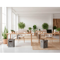 Contenedor papelera reciclaje liderpapel carton reciclado para restos no reciclables 70 litros 450x350x650 mm gris