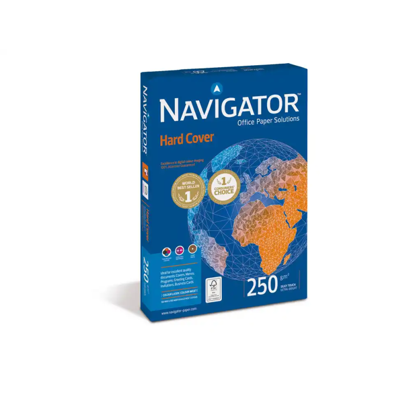 Papel fotocopiadora navigator hard cover din a4 250 gr papel multiuso ink-jet y laser paquete de 125 hojas
