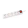 Regleta q-connect 5 tomas de corriente con interruptor longitud cable 1,5 mt color blanco