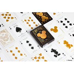 Baraja de cartas bicycle disney black and gold mickey