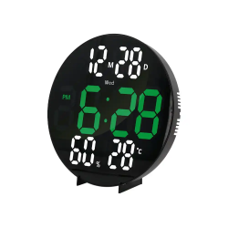 Reloj q-connect digital de pared digital con alarma redondo 27 cm