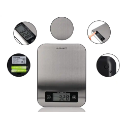 Bascula precision q-connect digital con pantalla lcd precision 1 gr capacidad de 5 gr a 10 kg 215x165x16mm