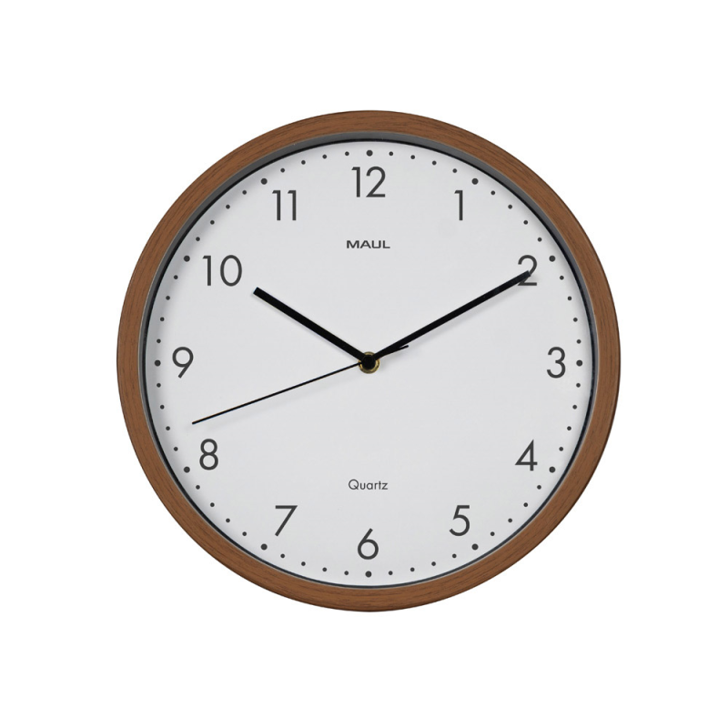 Reloj maul grain de pared redondo 30 cm diametro cuarzo marco madera oscura