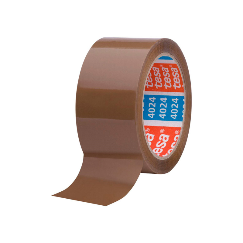 Cinta adhesiva tesa polipropileno marron 66 m x 50 mm para embalaje bajo ruido