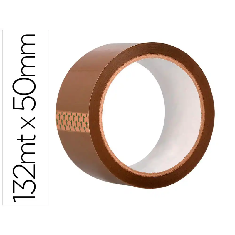 Cinta adhesiva q-connect polipropileno havana 132 mt x 50 mm para embalaje