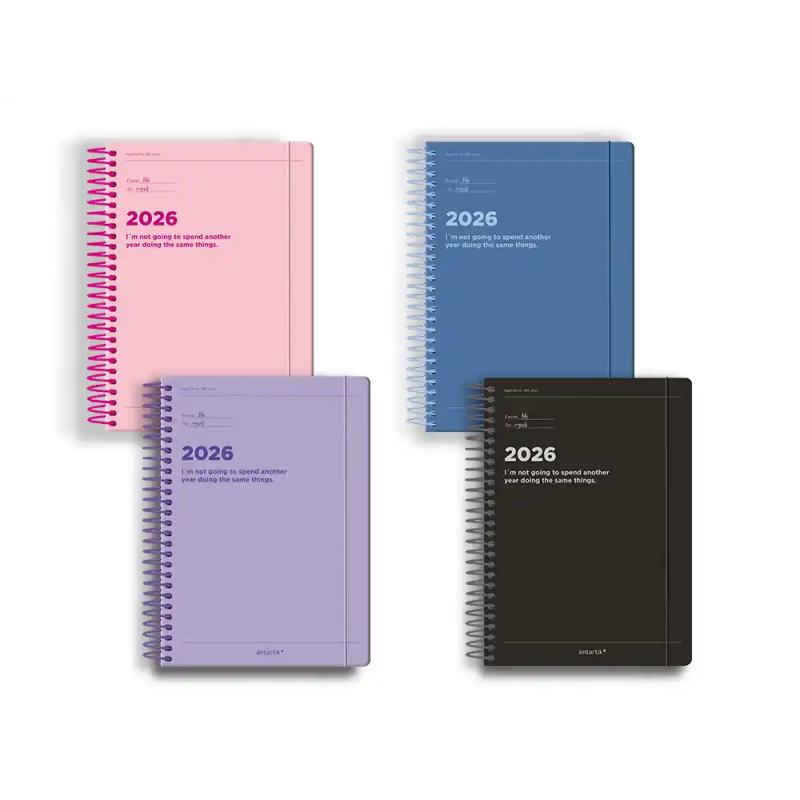 Agenda espiral antartik 2026 manifest expositor de 8 unidades surtidas