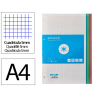 Recambio antartik a4 80 hojas 90gr cuadro 5 mm 4 taladros bandas de 5 colores pasteles