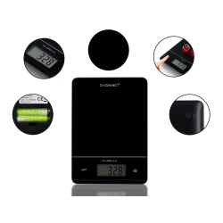 Bascula precision q-connect digital con pantalla lcd precision 1 gr capacidad de 5 gr a 15 kg 240x170x17,5mm
