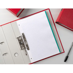 Recambio antartik a4 80 hojas 90gr cuadro 5 mm 4 taladros bandas de 5 colores pasteles