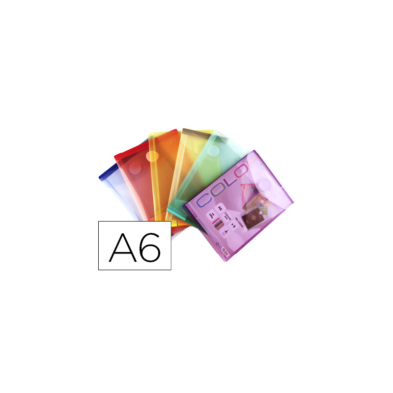 Carpeta djois dossier broche din a6 vertical polipropileno 200 mc velcro expositor 60 uds surtidas