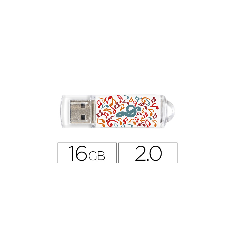 Memoria usb techonetech flash drive 16 gb 2.0 music dream