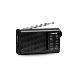 Radio portatil daewoo am/fm antena telescopica auriculares incluidos jack 3.5 mm color negro