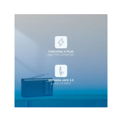 Radio portatil daewoo am/fm antena telescopica auriculares incluidos jack 3.5 mm color negro