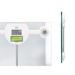 Bascula baño q-connect digital con pantalla lcd precision 100 gr capacidad de 5 kg a 180 kg 300x300x22mm