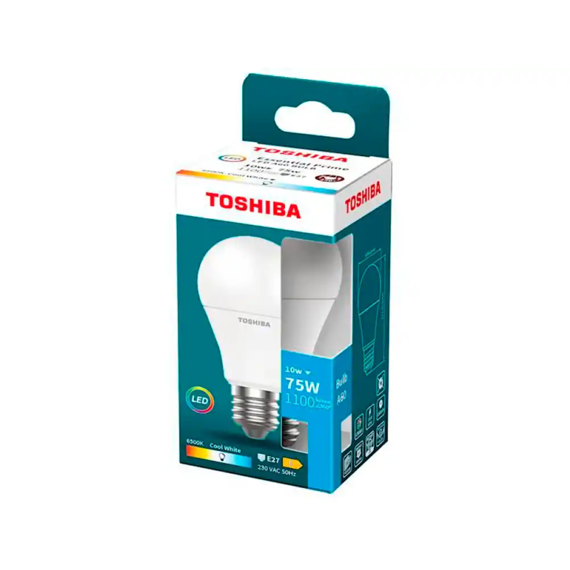 Bombilla led toshiba essential a60 e27 10w luz fria 6500k