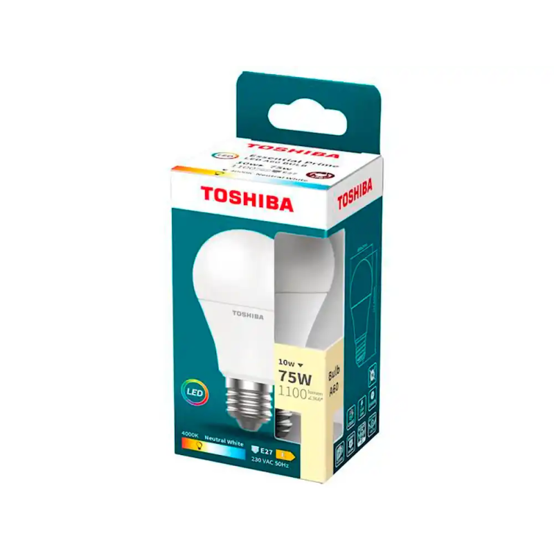 Bombilla led toshiba essential a60 e27 10w luz neutra 4000k