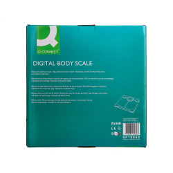 Bascula baño q-connect digital con pantalla lcd precision 100 gr capacidad de 5 kg a 180 kg 300x300x22mm