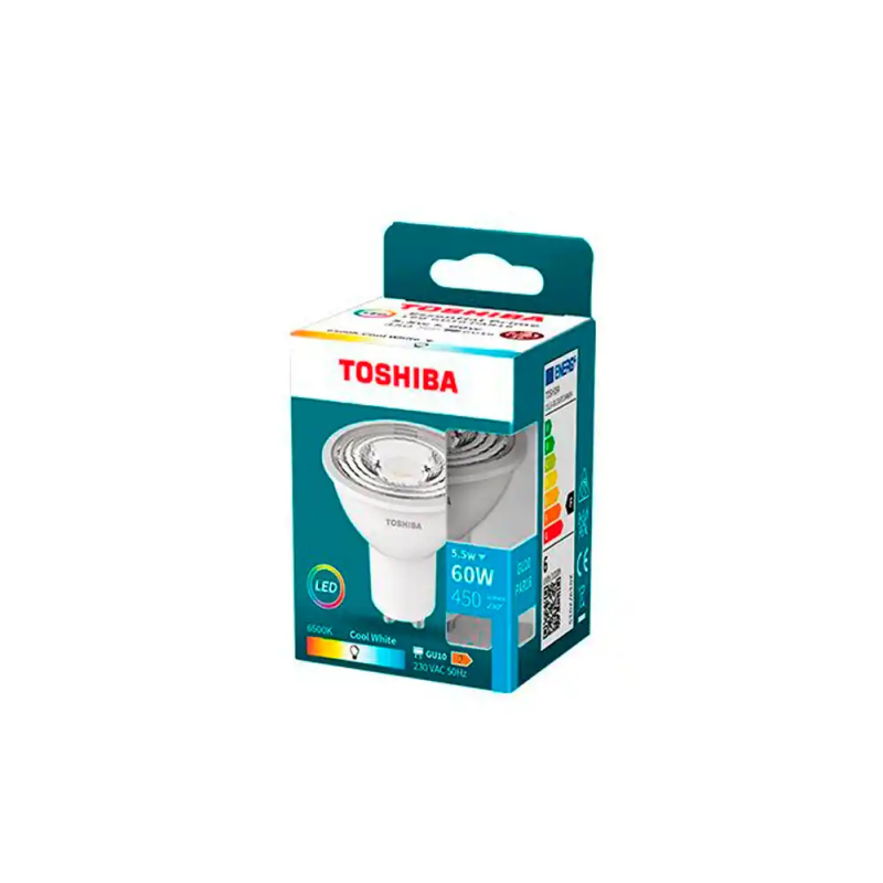 Foco led toshiba essential gu10 5.5w luz fria 6500k