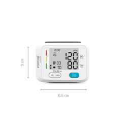 Tensiometro de muñeca medisana ecomed automatico con memoria dual y detector de arritmias