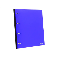 Carpeta liderpapel 4 anillas redondas 25 mm polipropileno din a4 ultra compacta con lomo extensible 4 cm azul