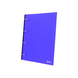 Carpeta liderpapel 4 anillas redondas 25 mm polipropileno din a4 ultra compacta con lomo extensible 4 cm azul