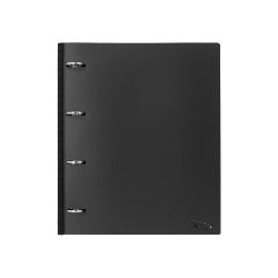 Carpeta liderpapel 4 anillas redondas 25 mm polipropileno din a4 ultra compacta con lomo extensible 4 cm negro