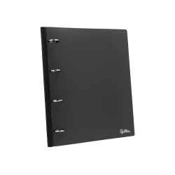 Carpeta liderpapel 4 anillas redondas 25 mm polipropileno din a4 ultra compacta con lomo extensible 4 cm negro