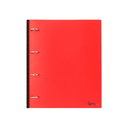 Carpeta liderpapel 4 anillas redondas 25 mm polipropileno din a4 ultra compacta con lomo extensible 4 cm rojo