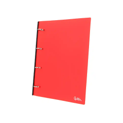 Carpeta liderpapel 4 anillas redondas 25 mm polipropileno din a4 ultra compacta con lomo extensible 4 cm rojo