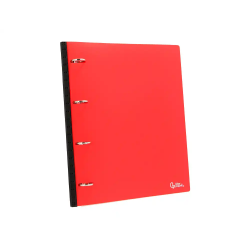 Carpeta liderpapel 4 anillas redondas 25 mm polipropileno din a4 ultra compacta con lomo extensible 4 cm rojo